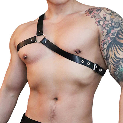PIIKNUO Harness Men Leather Sexy Underwear for Man Harnesses Leather Adjustable Body Bondage Harness Men Gay Chest Strap Fetish Erotic Harness Men Sexy Chest Harness, for Party Costumes