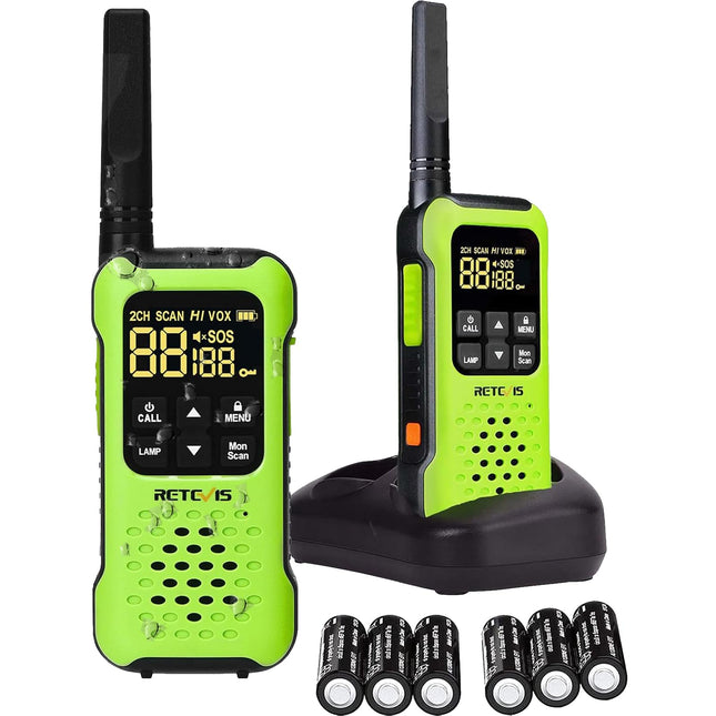 Retevis RT649P Walkie Talkie, Hover Waterproof IP67 Two-Way Radio, PMR 446 License-Free, 16 Channels, SOS Alarm, LED Torch, Walkie Talkies for Surfing, Rescue, Emergency Assistance, Kayaking, Fishing, Hunting, Summer (2 Pack)