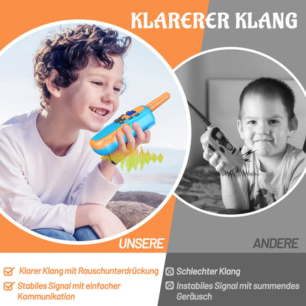Walkie Talkie, Bakoherp Two-Way Radio Children's Gifts for Boys and Girls from 3-12 Years, Woki Toki for Children with 8 Channels, LED Flashlight, LCD Screen and VOX Function for Adventure, Camping, Hiking