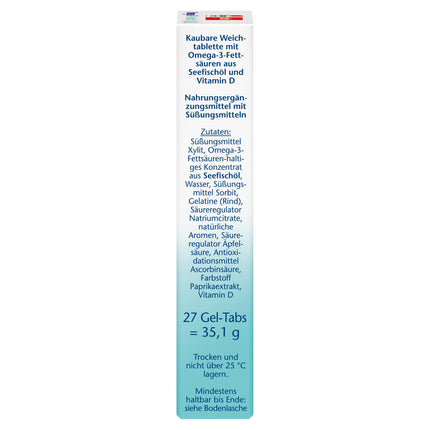 Doppelherz Omega-3 + D3 Kids - Vitamin D is needed for healthy growth and bone development in children - 27 Gel-Tabs
