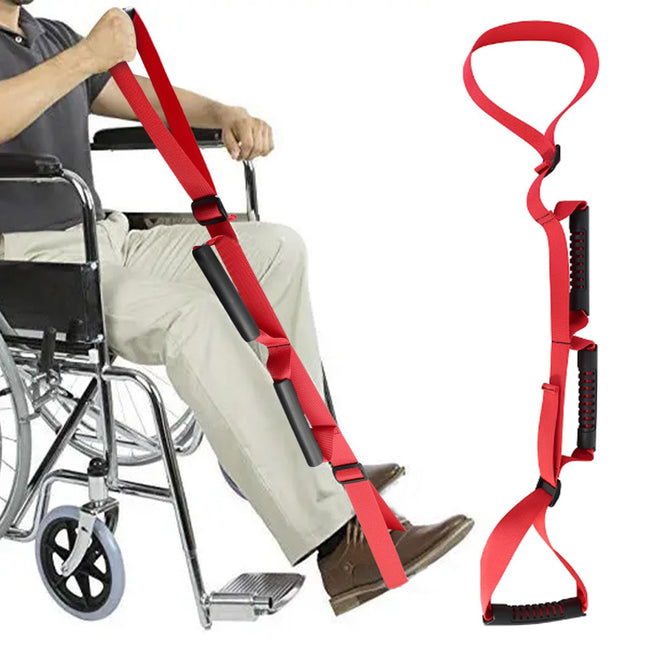 Standing Aid Bed Leg Lifter Mobility Aid for Bed Long Leg Lifter Adjustable Portable Leg Lifter Strap Tensile Strength Hip Replacement Aid with Padded Handrails Foot Loop