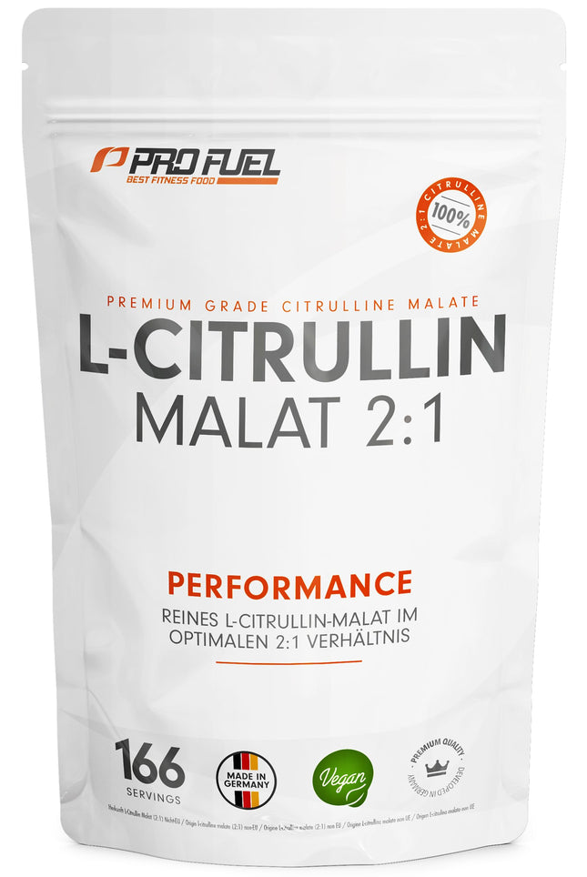 L-Citrulline Malate 2:1 Powder 500g, optimally dosed, perfect solubility, ideal as a pre-workout supplement, highest purity, laboratory-tested, no additives, 100% vegan