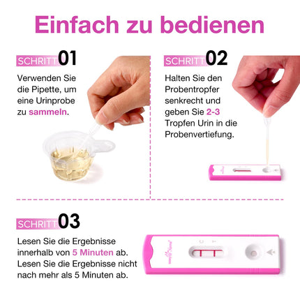 Easy@Home 10 x Pregnancy Test Early Test: Early detection with high sensitivity 10 mIU/ml Fast and reliable HCG test cassette for precise results