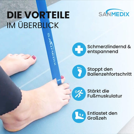 Sanmedix Hallux Valgus Toe Spreader Training Band for the Toe - Correction Set for Women and Men to Relieve Bunion Pain