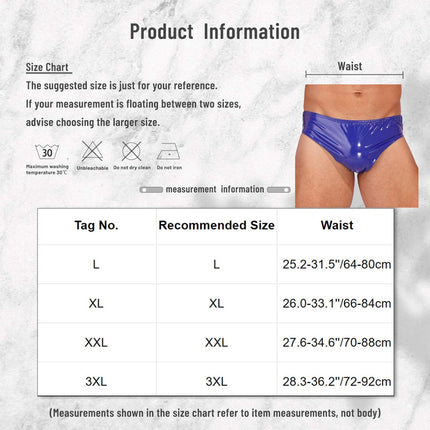 winying briefs men's patent leather sexy wetlook underpants underwear men bikini briefs panties lingerie strings thongs latex lingerie silver L