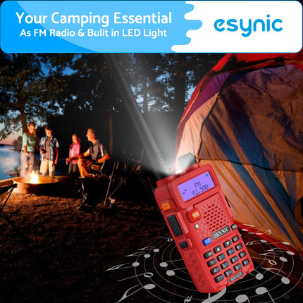 eSynic Professional Rechargeable UV5R Radio 128 Channels Walkie Talkie