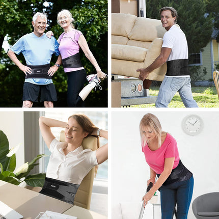 FREETOO back brace with support struts Adjustable tension straps and breathable nylon fabric ideal for work protection relieves the back muscles and for posture correction