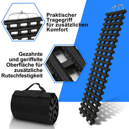 Jopassy traction aid, 2 pieces car starting aid 80x21cm, with storage bag, traction plates track system for sand snow, for cars, trucks, off-road vehicles