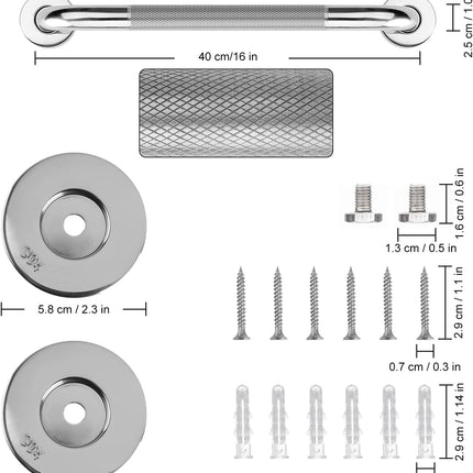 supregear Grab Bar Bathroom, 304 Stainless Steel Bathroom Grab Bar, Non-Slip Bathroom Handle Safety Handle Indoor/Outdoor Auxiliary Handle for Kitchen Bedroom Bathtub, Shower and Steps, 30 cm