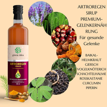 Green idea - Artroregen - Glucosamine-Chondroitin-MSM - Intensive Joint Complex - 100% Natural Syrup - Joint Nutrition - Cartilage Protector with Hylauron, MSM - Sports Nutrition - 500 ml