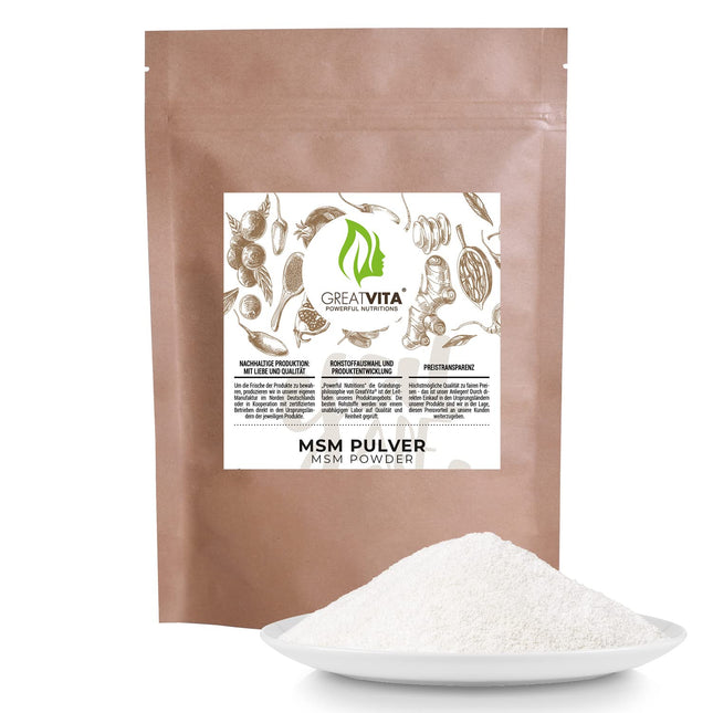 MSM Powder 3x 1000g | 99.9% pure - Methylsulfonylmethane, organic sulfur without additives | GMO-free, free from artificial flavors and gluten | ideal for cold foods and drinks