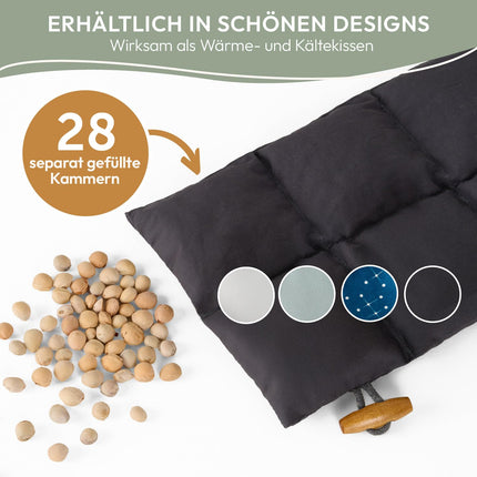 Blumtal Cherry Stone Pillow - Grain Pillow with 100% Cherry Stone Filling - Grain Pillow Microwave with Oeko-TEX Certified 100% Cotton Cover - Neck Pillow - Heat Pillow Neck Shoulder - Anthracite