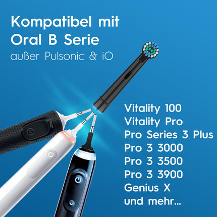 12 Replacement Brush Heads for OralB Vitality Pro, Genius X, Pro Pro Series 3 Plus, Pro 3 Electric Toothbrush, Toothbrush Head Compatible with Braun OralB, Precision Replacement Brush Heads Black by HSYTEK