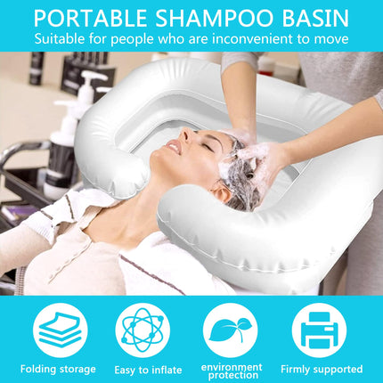 TZEKING Hair Wash Basin for Bedridden Patients, With Shower Head and Water Bag, Shampoo Basin with 1M Drain Hose, Hair Washing for Bedridden Patients, for Bedridden Pregnant Women Injured Postoperative Patients