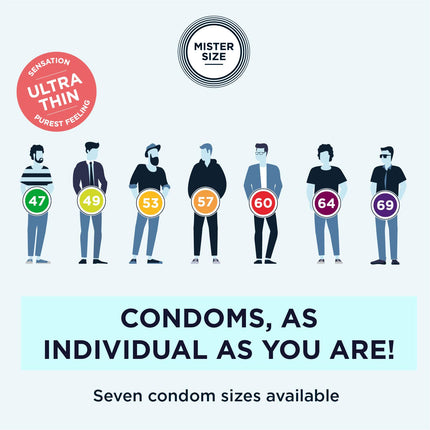 MISTER SIZE condoms, ultra-soft, 64mm, pack of 10/extra thin, extra fine, extra moist/made from 100% natural rubber latex in your size XXL/natural feeling, pack of 10