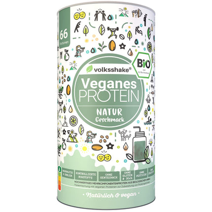 Organic vegan protein | DE-ÖKO-006 | 10 plant-based protein sources | No sweeteners | No soy or gluten | Premium quality from Lake Constance | Made in Germany (1000g, natural)