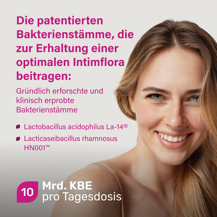 Nupure® Lacto Intim lactic acid bacteria for the vagina, to regulate vaginal bacteria, plus biotin for the mucous membranes, oral intake, vaginal probiotics, 20 capsules, vegan, lactose-free.