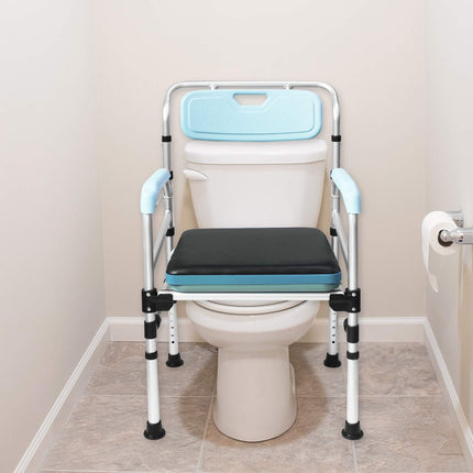 ACXIN Height Adjustable Commode Chair, Non-Slip Commode Chair, Bedside Table, Shower Chair with Armrest and Toilet, High-Quality Bath Chair