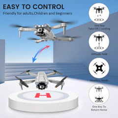 OKYUK i3 PRO Drone with 4K Camera, 50-Min Flight Time, Under 139g, 200-Meter FPV Transmission, Brushless Motor, Follow-Me/Return/Photography/Video, RC Quadcopter for Beginners and Adults (Gray)