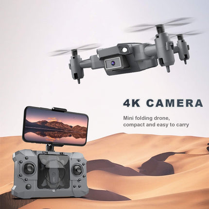 VGEBY KY905 Foldable Mini Drone with 4K HD Camera, LED Light, One Key Return, Gray, Advanced Beginner