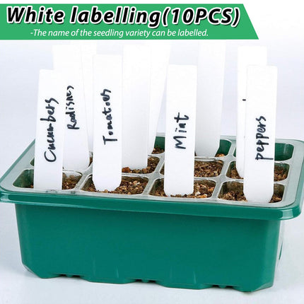 PNOOFR 5 Pack Indoor Greenhouse Propagator, Mini Greenhouse Propagation Set, Lid Indoor Greenhouse Propagation Set, Propagation Tray with Ventilation, for Seedling Plant, Including Tools (Green)