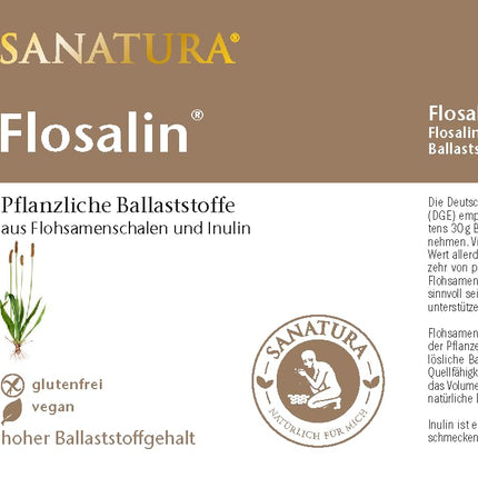 Sanatura Flosalin – 250 g – Psyllium husks and inulin as fiber powder – high fiber content – ​​vegan and gluten-free