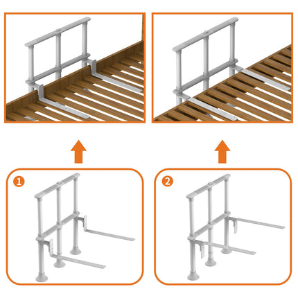 Heuffe bed rail fall protection for seniors with leg, bed grab bar standing aid for older adults, safety bed railing, height-adjustable bed guard rail nursing bed for the disabled