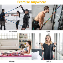 JATEKA Fitness Bands Set of 5, Sports Resistance Bands 5 resistance bands, resistance bands with door anchor, handles, ankle straps, portable for muscle building and Pilates for men and women