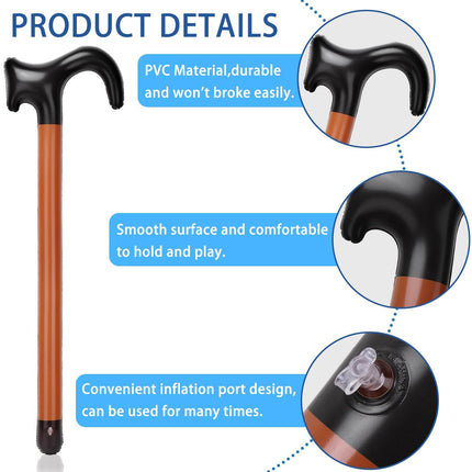 Huiguli Inflatable Walking Aid and Inflatable Walking Stick, Inflatable Rollator with Inflatable Walking Stick, Funny Costume as Grandpa Grandma for Cosplay Carnival Mardi Gras (with Pump)