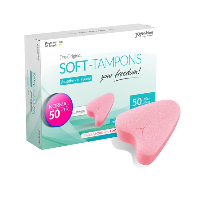 JOYDIVISION Soft Tampons Regular I 50 Count I Stringless Tampons for Sports, Swimming &amp; Spa I Menstrual Sponges Ultra Soft I Easy Insertion &amp; Removal I Soft Tampon Without String