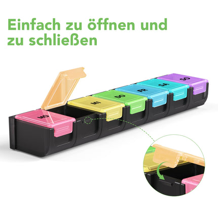 Opret Pill Box 7 Days German - Pill Box Rainbow Pill Box, Pill Box Tablet Organizer Weekly Box Medicine Box