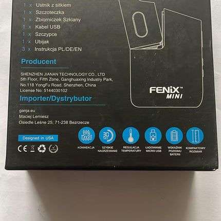 Fenix ​​Mini Vaporizer *Black* efficient vaporizer for herbs, resins and oils. Steel chamber + convection + extremely small but powerful + NEW!