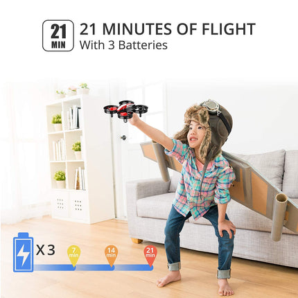 Holy Stone HS210 Kids Mini Drone for Beginners Adults, Indoor Outdoor RC Toy Quadcopter Aircraft for Boys Girls with Auto Hover, 3D Flip, 3 Batteries &amp; Headless Mode, Great