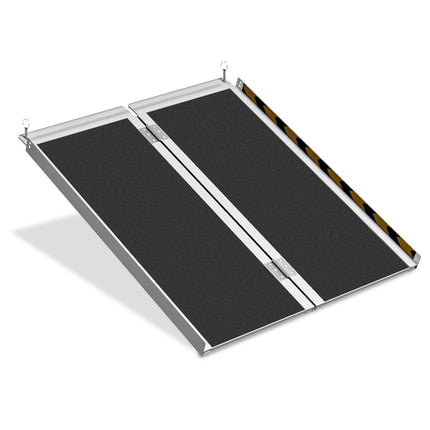 Izrielar Wheelchair Ramp Foldable 91CM, Wheelchair Ramp, Aluminum Wheelchair Ramp, Non-Slip Ramp Wheelchair, Mobile Access Rail Load Capacity up to 270kg, Folding Ramp for Stairs, Steps, Barriers