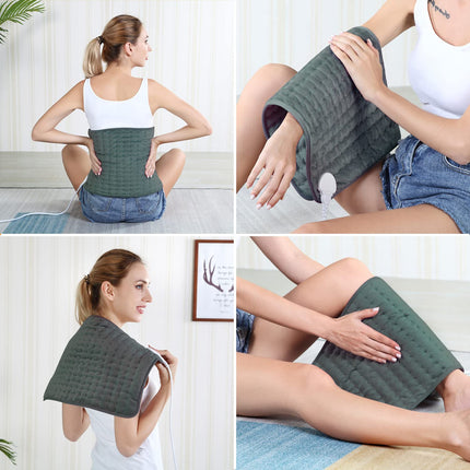 Heating pad, electric heat pad with automatic shut-off and 6 temperature levels, heating pad for back, neck, shoulder, stomach, machine washable (dark gray, 30 x 60 cm)