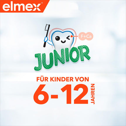 elmex Toothpaste Junior 6-12 years 75ml – medical tooth cleaning with 1400 ppm fluoride content for highly effective caries protection – strengthens new, permanent teeth