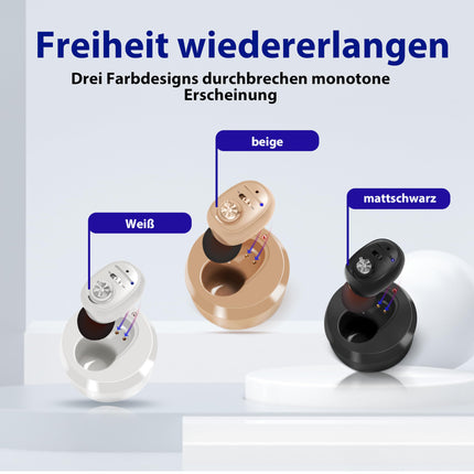 Britzgo sound device, specially designed for the elderly, with noise reduction function, makes everyday conversations effortless, offers an extremely long battery life (Beige)