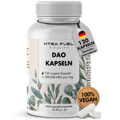 DAO Capsules 120 pieces (high-dose) - 300,000 HDU per daily dose - DAO enzyme from pea protein - vegan &amp; laboratory-tested