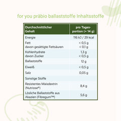 for you prebiotic fiber 420g (60 servings) - Combination of soluble, plant-based fiber - Acacia fiber &amp; resistant dextrin - Supports digestion &amp; intestinal health