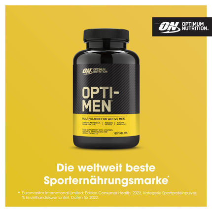 Optimum Nutrition Opti-Men Multivitamin Supplement for Men with Vitamin D, Vitamin C, Vitamin B6 and Amino Acids, Unflavored, 60 Servings, 180 Capsules