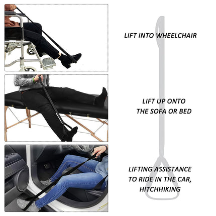 1 piece black leg lifting aid belt, leg lifting aid, mobility aid for the elderly, foot lifting belt, leg mobility aid, leg lifting aid