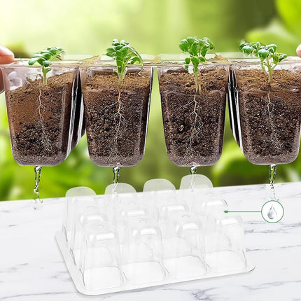 ASOPFYUM Indoor Greenhouse Propagator – Mini Greenhouse Propagation Set 5 Pieces (60 Cells) with Lid &amp; Ventilation | Greenhouse for Windowsill, Propagation Tray Set for Indoor Plant Cultivation