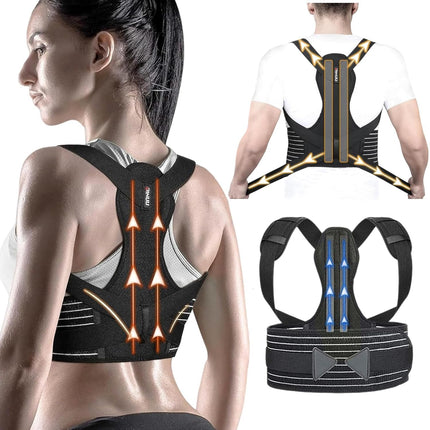Back straightener, back support belt posture correction women men, posture correction belt, back posture corrector, adjustable posture trainer back belt for shoulder neck back support (36'-47')