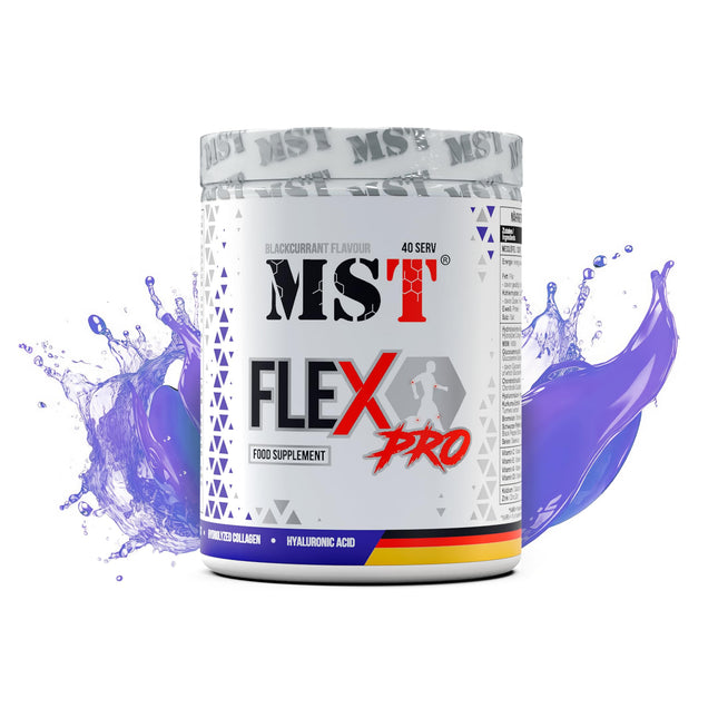 MST® Nutrition Flex Pro Powder – Collagen, MSM, Glucosamine, Chondroitin &amp; Hyaluronic Acid – High-quality formula – Made in Germany (420g, Blackcurrant)