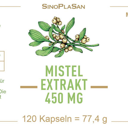 Mistletoe extract 450 mg capsules | vegan &amp; 100% natural | high dosage | 120 capsules | Made in Germany