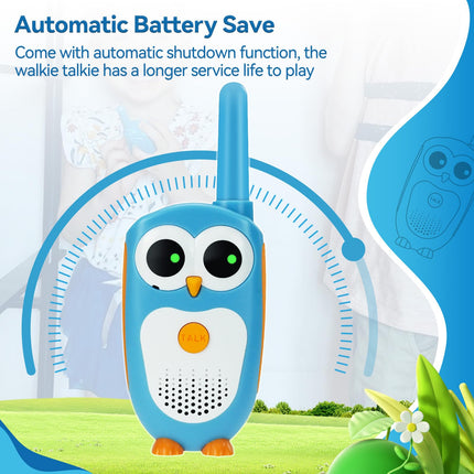 Retevis RT30 Walkie Talkie for Kids, Cartoon Owl Walkie Talkie for Kids Ages 8 and Up, Gifts for Kids, Camping Family Game (Blue, 2 PCS)