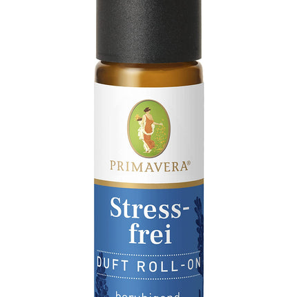 PRIMAVERA Fragrance Roll-On Stress-Free Organic 10 ml - Lavender - Aroma Oil, Fragrance Oil, Aromatherapy for on the go - Calming - Vegan