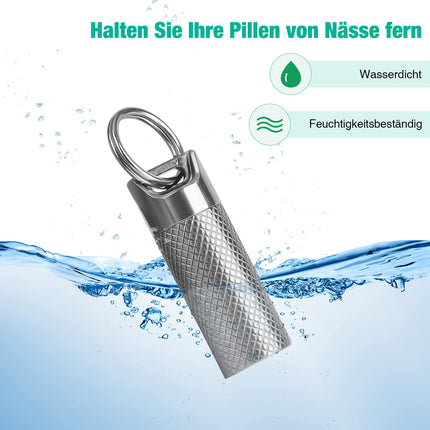 Opret Mini Titanium Metal Pill Box Small with Keychain-Waterproof, Lightweight for Outdoor Travel, Pill Box Small Tablet Box Small Tablets Weekly Box Pill Box for On the Go