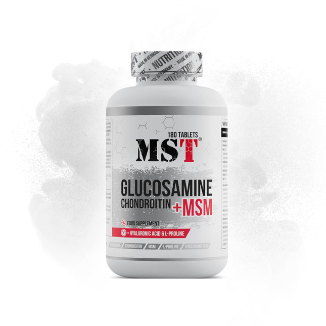 Glucosamine Chondroitin MSM + Hyaluronic Acid + L-Proline | Dietary supplement for joints, cartilage, osteoarthritis, and rheumatism | Supports collagen production | 180 tablets | MST NUTRITION Made in Germany