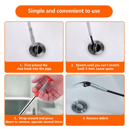 Thapncow 2-Piece Flexible Clamp, Rice Claw Clamp, Drain Clamp for Grabbing Hair, Trash and Even Important Items in Drains/Sinks/Toilets